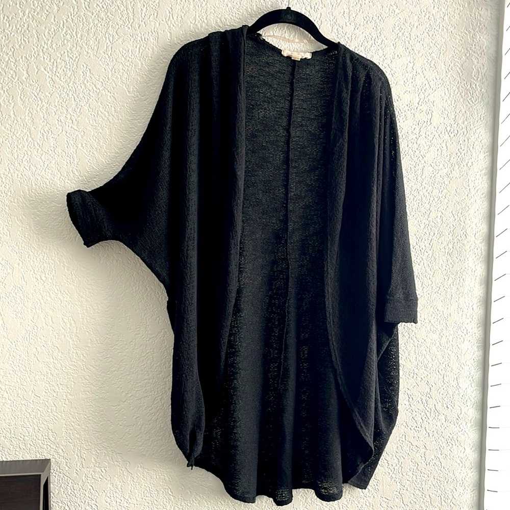 Painted Threads Black Cardigan - long with short sleeves, size S